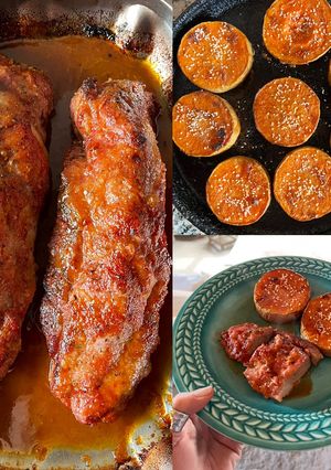 Una foto de Solomillos de cerdo a la barbacoa con calabaza 🎃