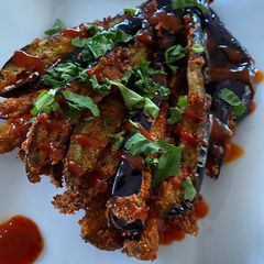 A picture of Fried aubergine.