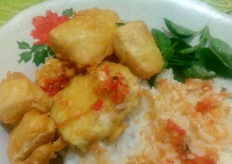 Tahu tempe crispy sambal bawang hot