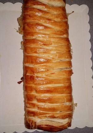 Una foto de Trenza de Jamón york queso y bechamel