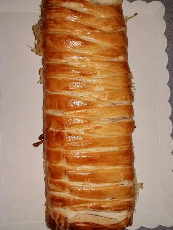 Receta Trenza de Jamón york queso y bechamel  que Delicioso