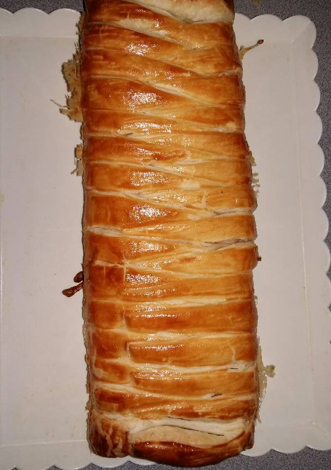 Una foto de Trenza de Jamón york queso y bechamel