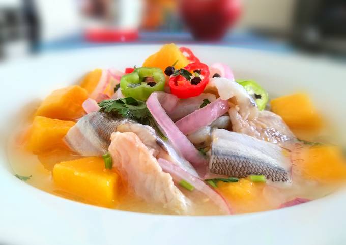 Ceviche De Pescado Con Mango 👍🇵🇪 Receta De Lily Correa Cookpad 