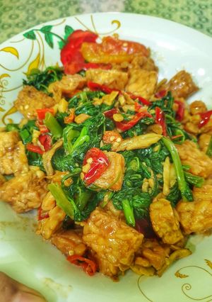 Foto resep Tumis kangkung teri tempe