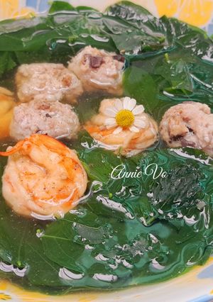 Hình của món Canh rau ngót nấu tôm mọc.