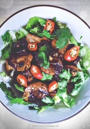 Foto resep Ricebowl Selada Ayam Jamur