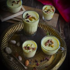 Thandai Panacotta Cups A picture of Thandai Panacotta Cups.
