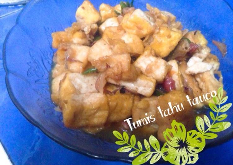 Tumis tahu tauco pedas