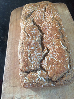 Una foto de Budín de coco y banana
