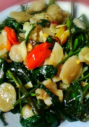Foto resep Oseng Kangkung dan Bakso