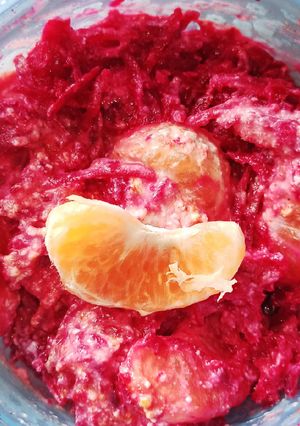 A picture of Orange pink salad.