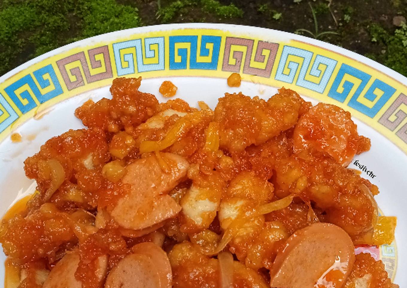 Koloke ayam sosis asam manis