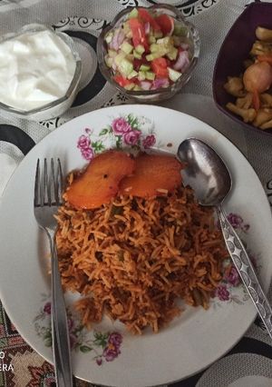 عکسی از دستور لوبیا پلو با گوشت چرخ کرده 🥰💕💝
