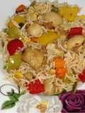 Stir fry vegetables and tuna rice