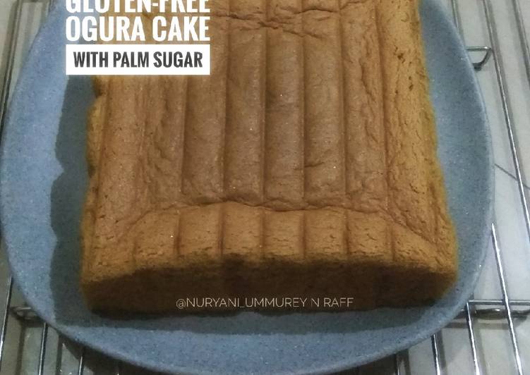 Gluten free Ogura cake with palm sugar