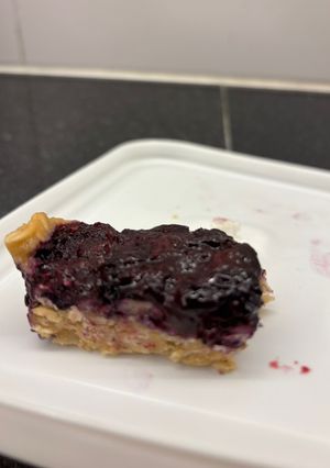 Una foto de Barrita de mantequilla de maní y arándanos