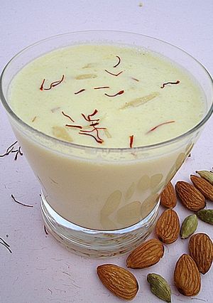 A picture of Badam Kheer (Almond Drink).