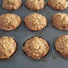 A picture of Banana Chocolate Chip Oatmeal Muffins.