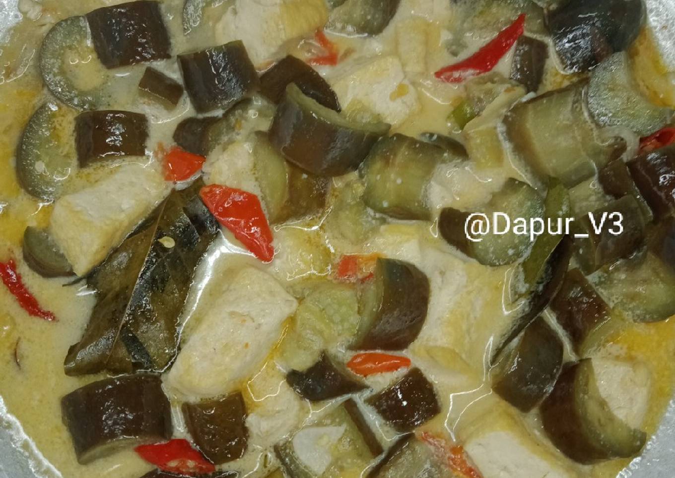 Terong dan tahu kuah santan