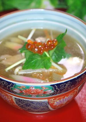 A picture of Hokkaido-Style Ozoni (New Year's Soup).