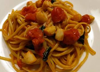 Easiest Way to Make Yummy Spicy scallop linguine