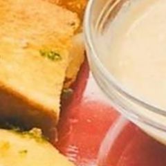 Garlic Bread with Cheese dip A picture of Garlic Bread with Cheese dip.