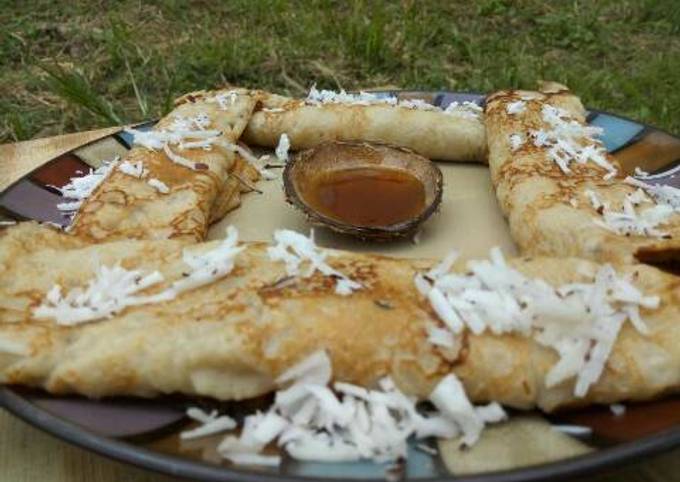 Pancake with grated coconut Recipe