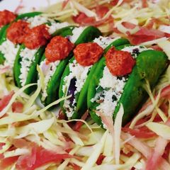 A picture of Spinach paneer taco.