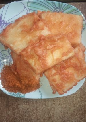 A picture of Yam with flour mix.