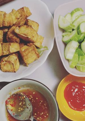 Hình của món Đậu hủ chiên chấm giòn.