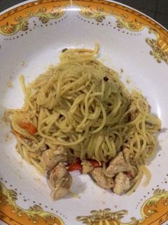 Foto resep Spaghetti Aglio Olio Chicken