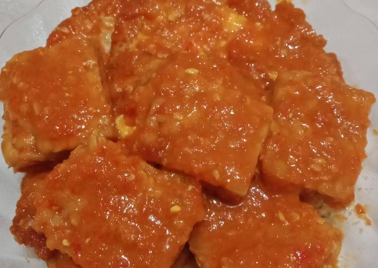 Balado tempe dan telur ceplok