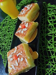 صورة لوصفة بسبوسة بذوق البرتقال 🍊
