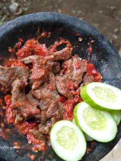 Foto resep Daging panggang sambal penyet