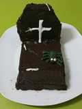 Tumba de bizcocho de calabaza bañada en chocolate