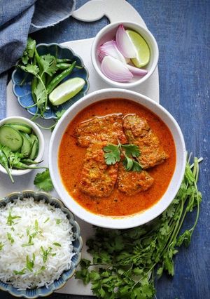 A picture of GREEN BANANA CURRY (Vegan Fish Curry).