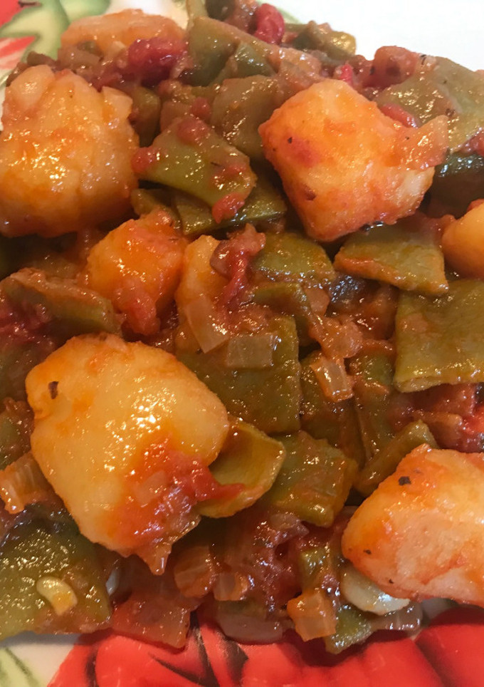 Una foto de Judías verdes y patatas con sofrito