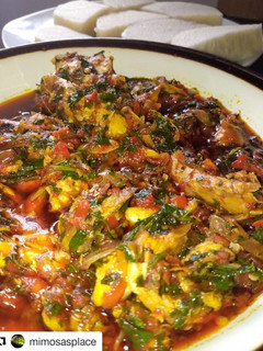 A picture of Local nchianwu sauce with boiled yams.
