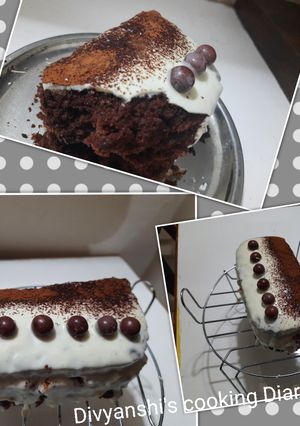 A picture of Eggless chocolate cake.