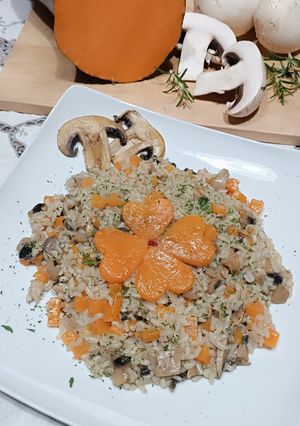 Foto di Risotto con funghi e zucca