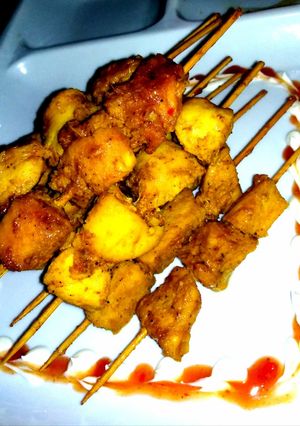 A picture of Sweet and sour dum chicken sticks.