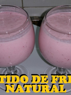 Una foto de Batido de fresa natural