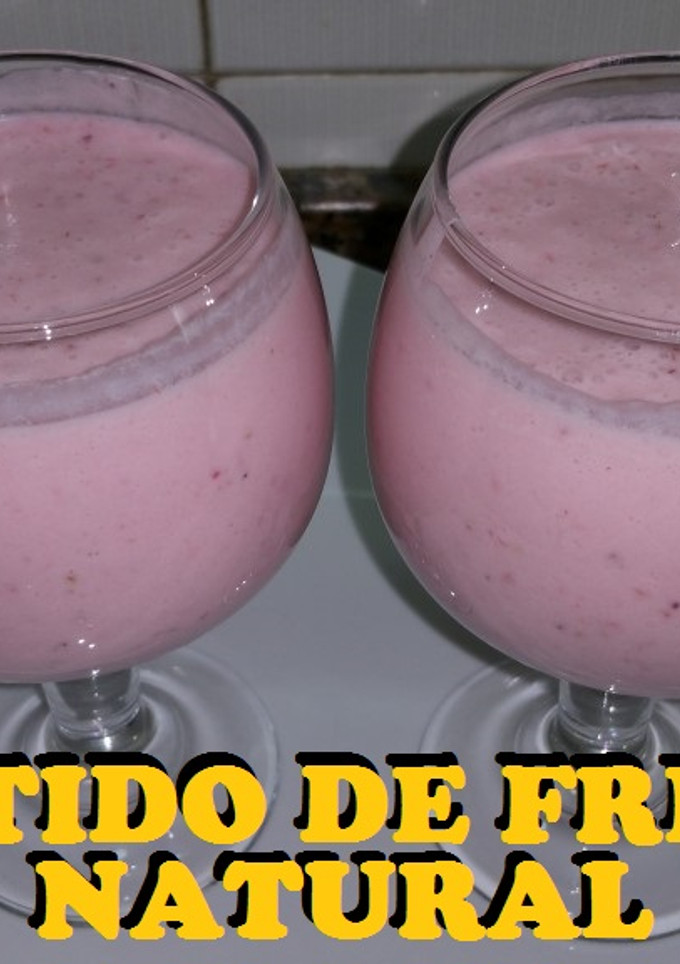Una foto de Batido de fresa natural