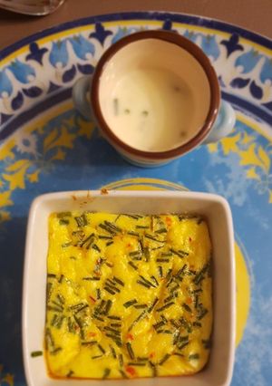 Une photo de Flan aux homard 🦞 sauce ciboulette