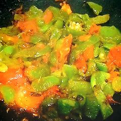 A picture of Shimla Mirch ki sabzi.