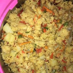 A picture of Stir fried cous-cous🍚🍛🍲.