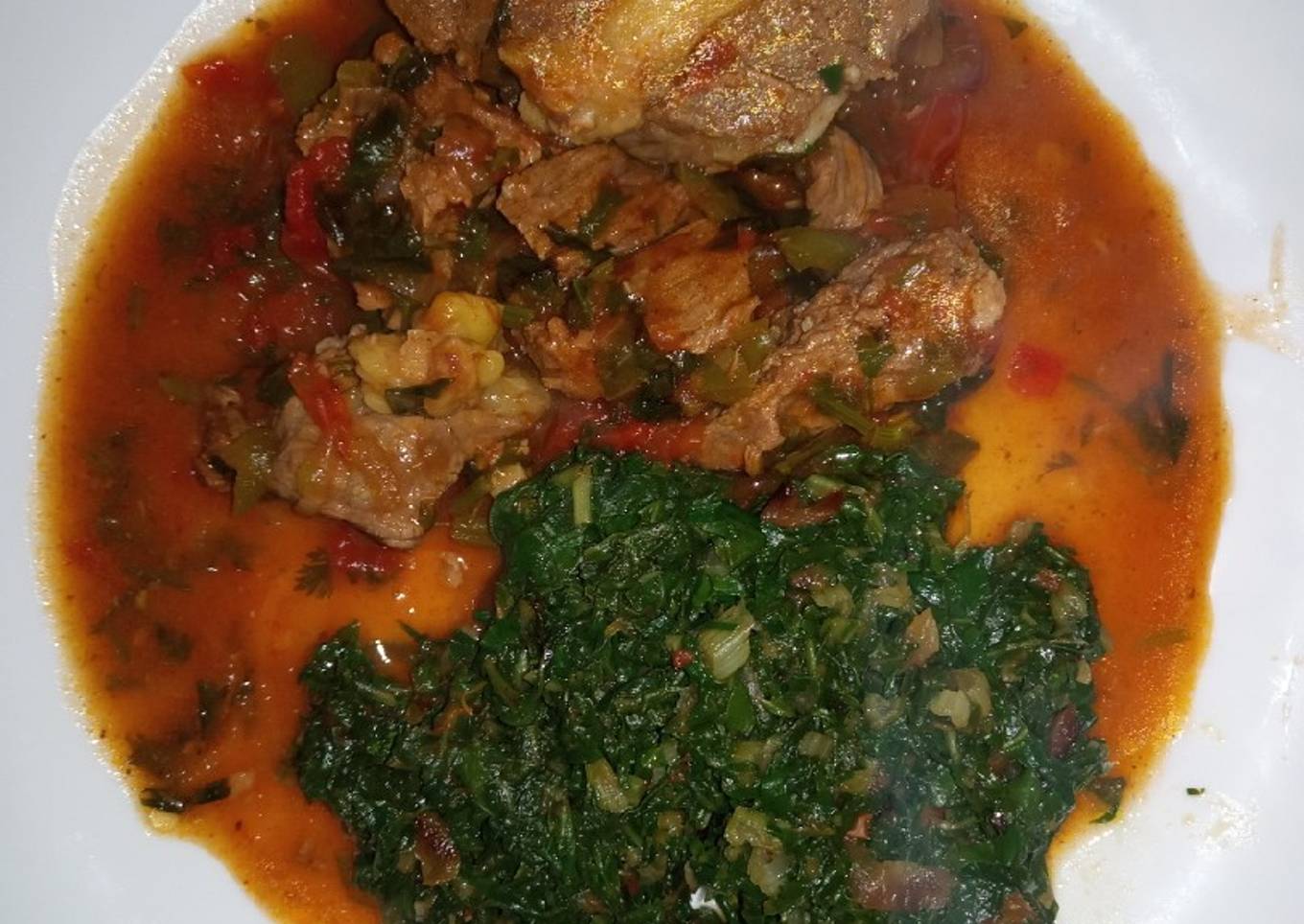 Beef Stew with spinach