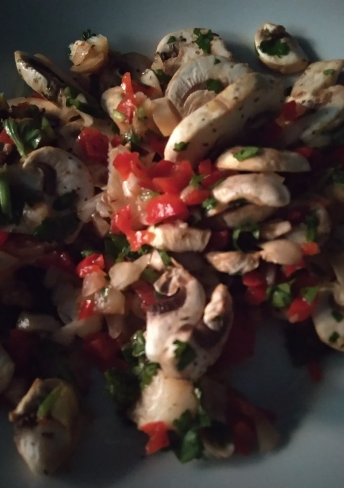 Una foto de Ceviche de champiñones (vegano)
