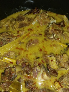 A picture of Indonesian goat curry.
