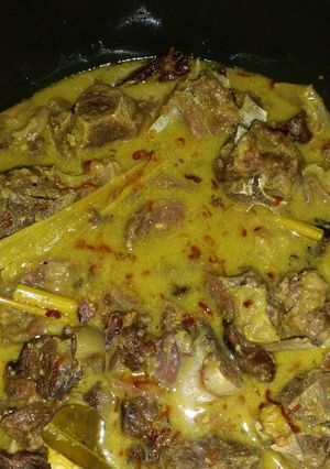 A picture of Indonesian goat curry.